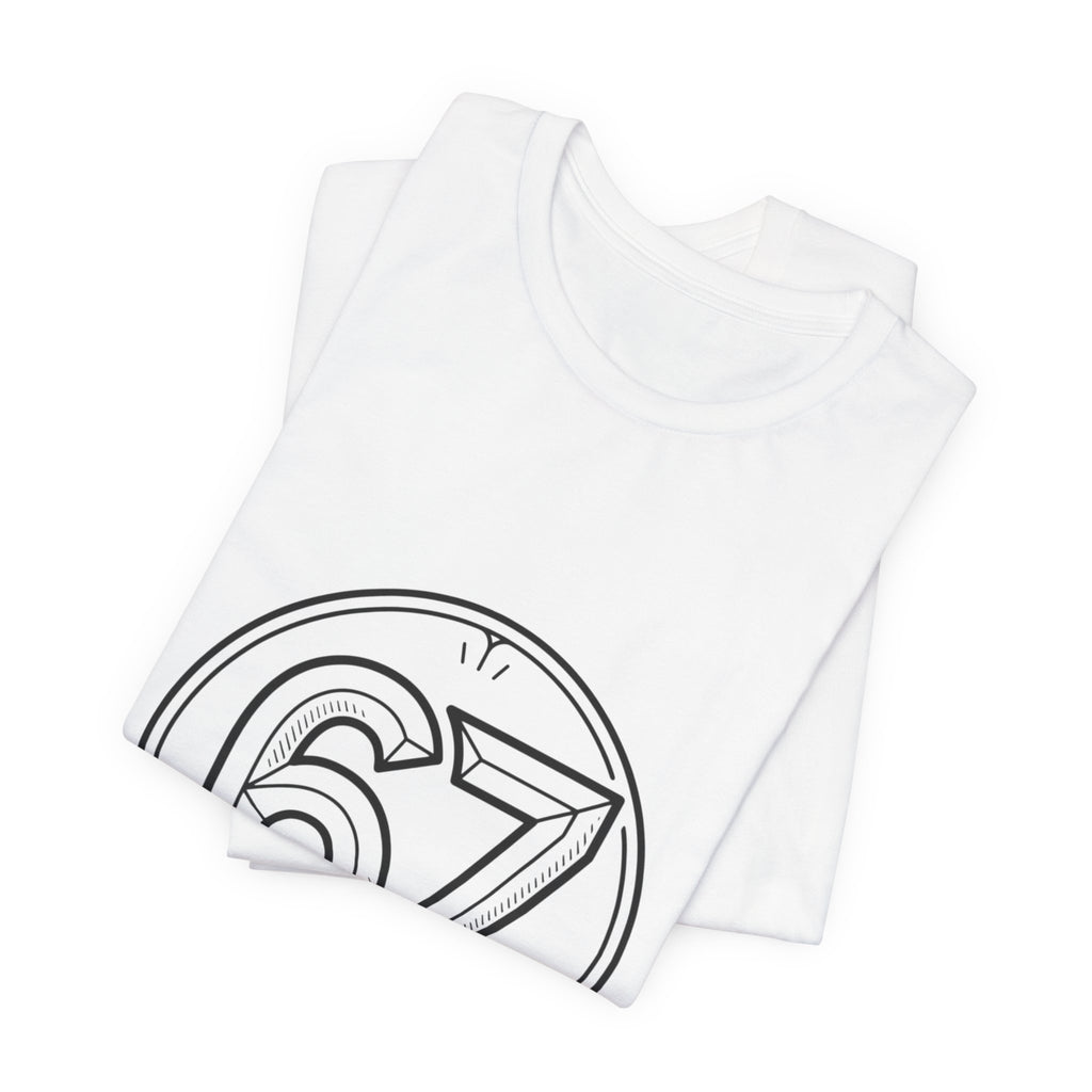 Vintage Number '67' Graphic Tee — Retro Athletic Circle Design