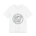Vintage Number '67' Graphic Tee — Retro Athletic Circle Design