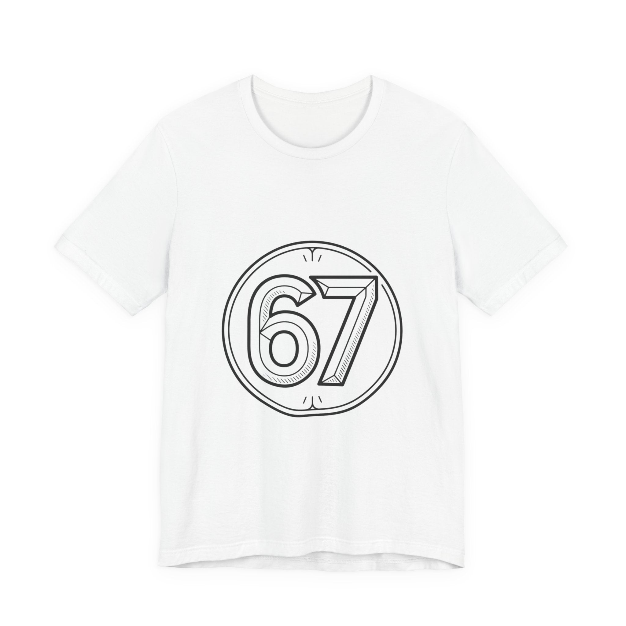 Vintage Number '67' Graphic Tee — Retro Athletic Circle Design